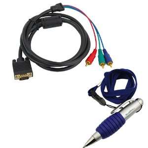  GTMax 6FT 3 RCA Component RGB to VGA Cable + Pen with 