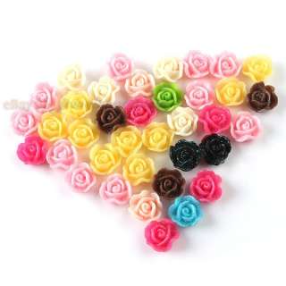80x Shiny Rose Flatback Stick on Charms Beads 250116  