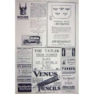  Advertisement 1922 Venus Pencils Rover Benson Rings