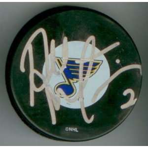 Autographed Al MacInnis Puck   . w COA HOF   Autographed NHL Pucks 