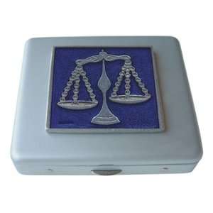  Scales of Justice Mirror Pill Box
