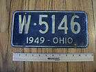 vintage single 1949 ohio license plate aluminum waffle license plates 