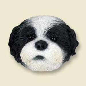 Shih Tzu, Black/White, Sport Cut Dog Head Magnet (2 in)  