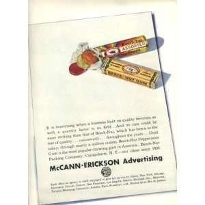 Beech Nut Gum & Drops Ad 1930s by McCann Erickson