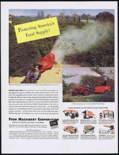 1946 FMC Food Machinery Corporation Crop Sprayer Ad  