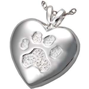  Paw Print Heart Cremation Jewelry