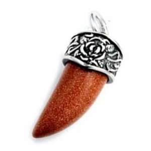   Stainless Steel Red Horn Biker Pendant (Chain Not Included) Jewelry