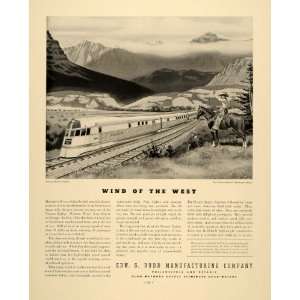  1937 Ad Edward Budd Train Railway Mountains Horse Steel 