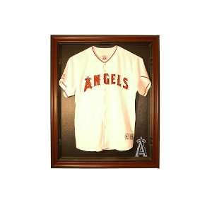  Los Angeles Angels Cabinet Style Jersey Display   Mahogany 