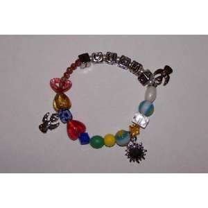   Grandma Glass Beaded Story Bracelet Size Large #40565