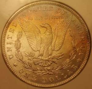 AWESOME 1887 MS62 MORGAN   NGC RAINBOW TONED REVERSE  