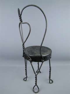 Vintage Iron Wire Ice Cream Parlor Chair Doll Chair  