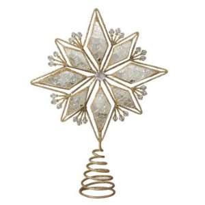   Gold Mosaic 8 Point Star Christmas Tree Toppers 12.5