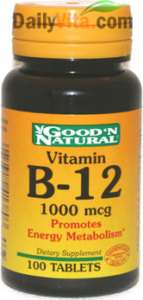 GNN Vitamin B 12 1000 mcg energy metabolism 100 Tablets  