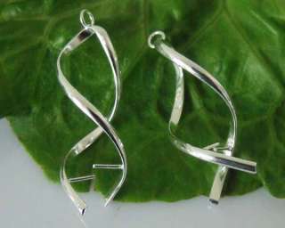 free 60pcs earring hook findings silver plated #3C17  