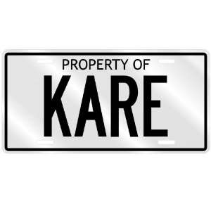 NEW  PROPERTY OF KARE  LICENSE PLATE SIGN NAME