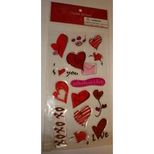  Valentines Day Themed Crystal Stickers (Set of 14 