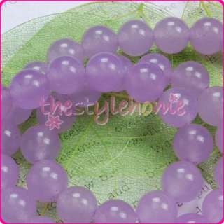 8mm Round Dyed Mauve Jade Gemstone Loose Beads 15.5Inch  