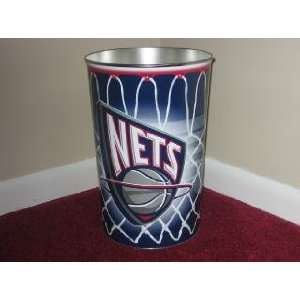  NEW JERSEY NETS 15 Tall Tapered WASTEBASKET / GARBAGE CAN 
