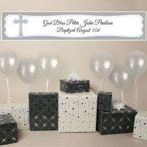   Delicate Blessings Cross   Personalized Baptism Banner Toys & Games