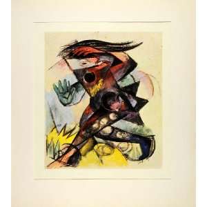   Modern Expressionism Abstract German Watercolor   Original Color Print