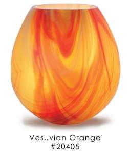   Luce Artisan Crafted Hand Blown Glass Vase Lamp Vesuvian Orange  