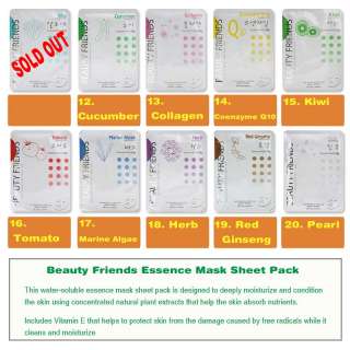 30 Sheets Korean Beauty Facel Mask Sheet Pack Facial Skin Care 