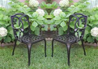 Cast Aluminum Outdoor Patio Deck Furniture A Pair of Arm Chairs B