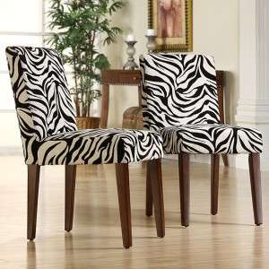 NEW Zebra Print Dining Chairs (Set of 2)  