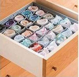 30 Compartments Underwear Socks Ties Storage Organizer Box Bamboo 