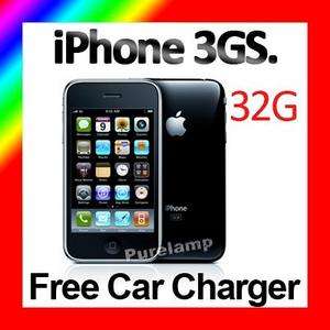 Free Car Charge + Unlcoked Apple iPhone 3GS 32GB Black GPS WIFI 