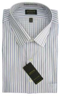 New Mens Arrow Long Sleeve Regular Fit Wrinkle Free Dress Shirt White 