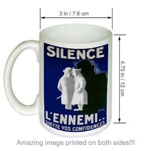  French WW2 Army Military COFFEE MUG Silence LEnnemi 