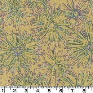  45 Wide Shine Neon Florals Olive Fabric By The Yard 