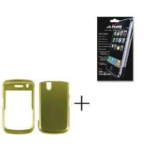 Gold Rubberized Hard Protector Case + PREMIUM LCD Screen Protector w 