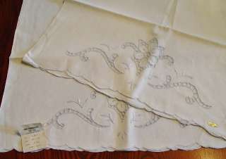 Pillowcases Pale blue embroidery/cutwork on white cotton pillowcases 