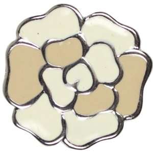  Snap In Style Metal Accent 1/Pkg Tan Flower