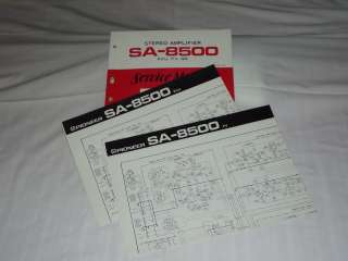 Pioneer SA 850 Stereo Amplifier Original Service Manual & Schematic X 