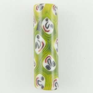   37mm new olive chevrons cylinder pendant trade beads