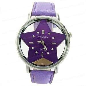 Purple Leather Ladies Star Wrist Watch DM418P  