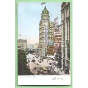 Antique Postcard Park Row New York City 1907