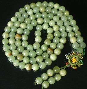 10mm 108 Green Jade Beads Tibetan Buddhist Prayer Mala  