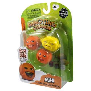 Annoying Orange Mini Collectibles 3 Pack Smiling Orange, Laughing 