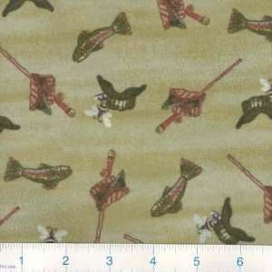   Summer Camp Flying Fish Sage Fabric By The Yard Arts, Crafts & Sewing