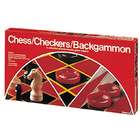 Board Games 6 in 1 Combination Game Set Checkers, Chess, Backgammon 