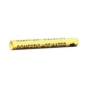   USA Domestc Hot Water Ylw 3 5 Pres/sen Pipe Marker