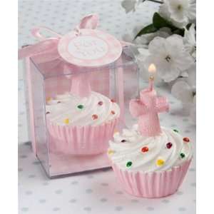  Pink Cupcake and Cross Candle Favors Health & Personal 