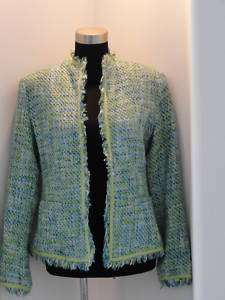 Meryl Diamond NY Boucle Woven Knit Jacket sz 8  