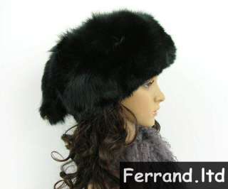 Real Genuine Fox Fur Round Cap/Hat With Detachable Tail For Winter 