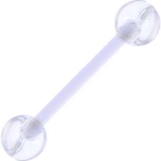 Body Candy BIOPLAST Cool Clear Belly Barbell Tongue Ring